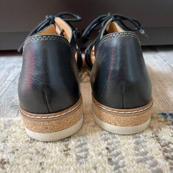 Pikolinos Acludia Black Leather Lace Up Sandals, EU 36 / US 6 - Picture 9 of 11